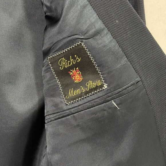 Vtg Ungaro Uomo Blazer Jacket Men 39R Black Wool Two Button Gruppo GFD Italy 90s - Picture 11 of 16